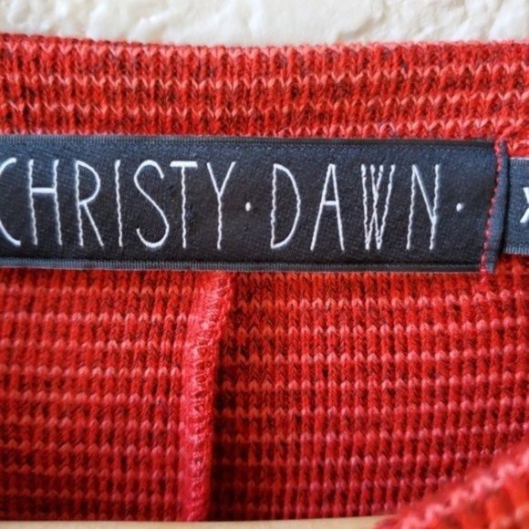 Christy Dawn red dead stock uncalled recycled fabric the Abbey sweater dress - Picture 9 of 14